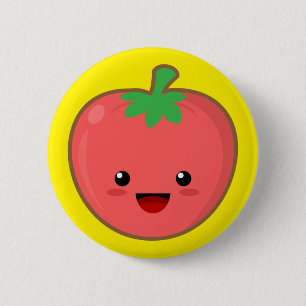 Bóton Redondo 5.08cm Tomate de Kawaii