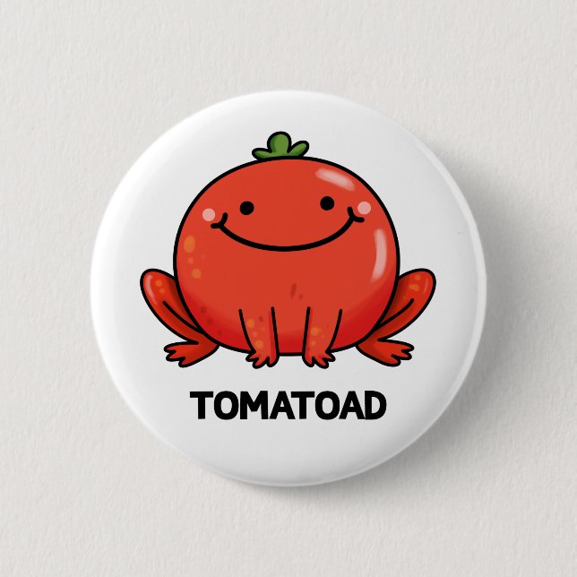 Bóton Redondo 5.08cm Tomatoad Engraçado Tomate Toad Pun (Frente)