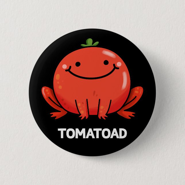 Bóton Redondo 5.08cm Tomatoad Engraçado Tomate Toad Pun Dark BG (Frente)