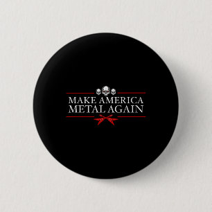 Bóton Redondo 5.08cm Torne a América Metal novamente Trump Rock Heavy M