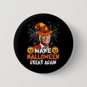 Bóton Redondo 5.08cm Torne o Halloween Grande Novamente Engraçado Trump