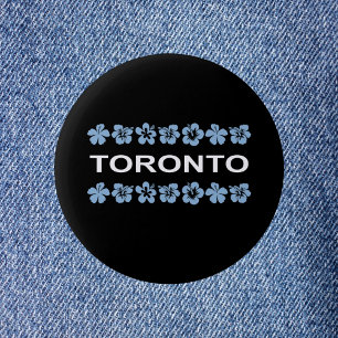Bóton Redondo 5.08cm Toronto Aloha Bandas Cor Azul Escura
