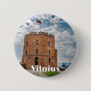 Bóton Redondo 5.08cm Torre Gediminas em Vilnius, Lituânia