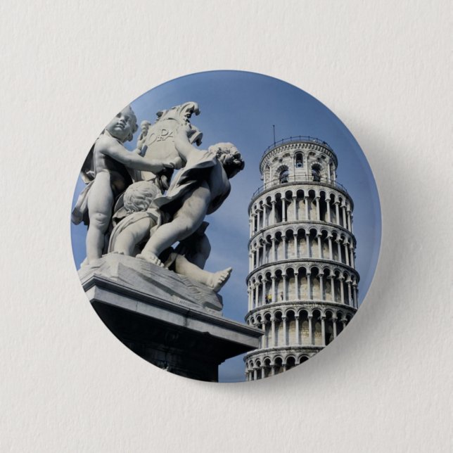 Bóton Redondo 5.08cm Torre inclinada de Pisa (Frente)