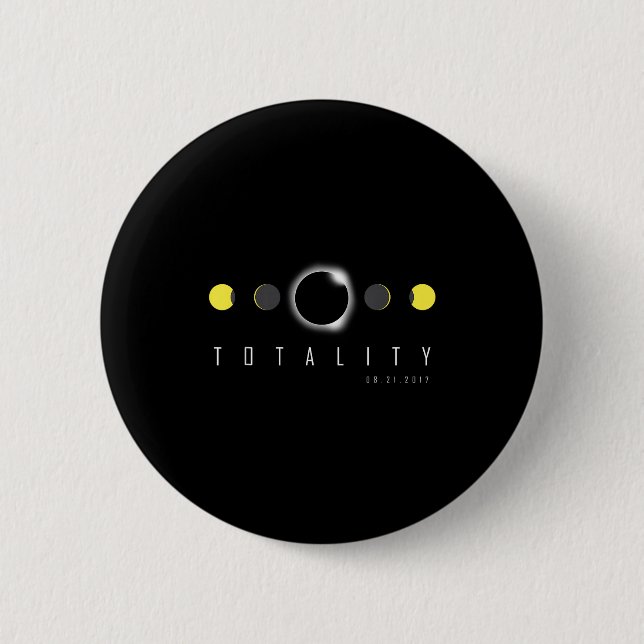 Bóton Redondo 5.08cm Total Eclipse 2017 Solar Eclipse Illustration (Frente)