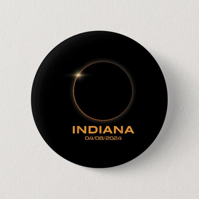 Bóton Redondo 5.08cm Total Eclipse Solar 2024 Totality Indiana (Frente)