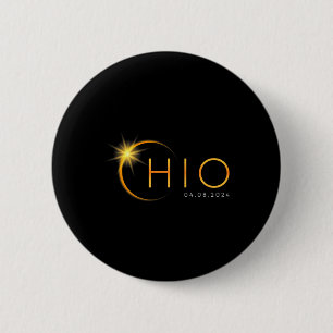 Bóton Redondo 5.08cm Total Solar Eclipse 2024 State Ohio Totality April