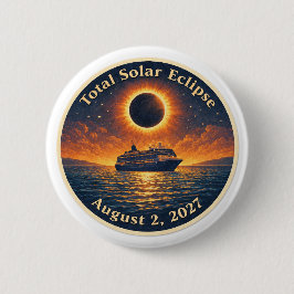 Bóton Redondo 5.08cm Total Solar Eclipse August 2 2027 cruise ship 