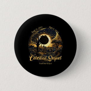 Bóton Redondo 5.08cm Totalidade do Eclipse Celestial Total 2017