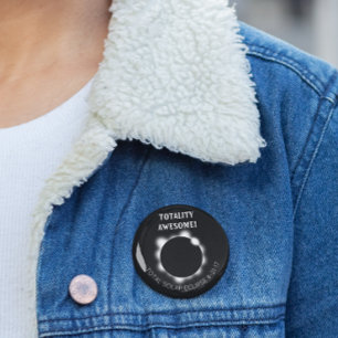 Bóton Redondo 5.08cm Totalidade do eclipse solar impressionante