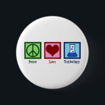 Bóton Redondo 5.08cm Toxicologia do Peace Love<br><div class="desc">Toxicologia do Amor pela Paz. Um presente toxicólogo legal para um cientista que trabalha em um laboratório como especialista em veneno e envenenamento. Apoie os pesquisadores de toxicidade com este design fofo!</div>