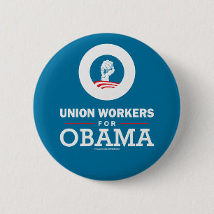 Bóton Redondo 5.08cm Trabalhadores de união para Obama