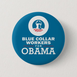 Bóton Redondo 5.08cm Trabalhadores do colarinho azul para Obama