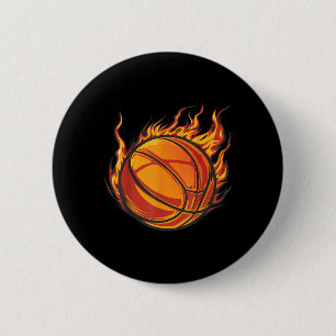 Bóton Redondo 5.08cm Trabalho de arte de basquetebol, Lover Flaming Hot
