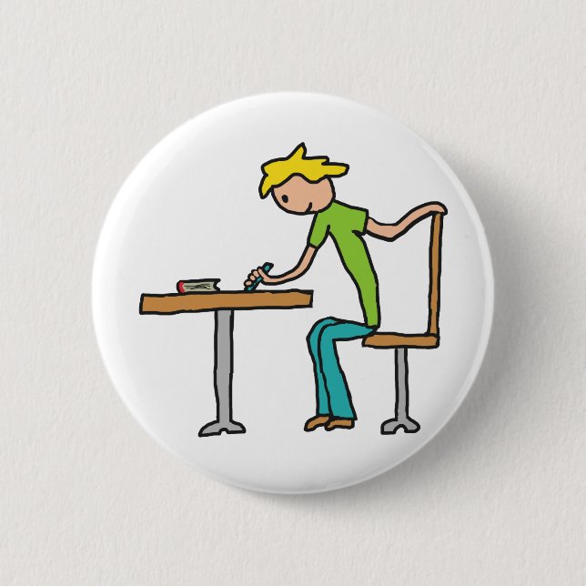 Bóton Redondo 5.08cm Trabalho doméstico (Frente)