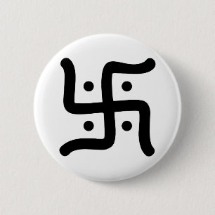 Bóton Redondo 5.08cm tradicional hindu swastika, índio, símbolo religio