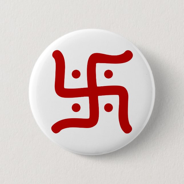 Bóton Redondo 5.08cm tradicional hindu swastika, índio, símbolo religio (Frente)