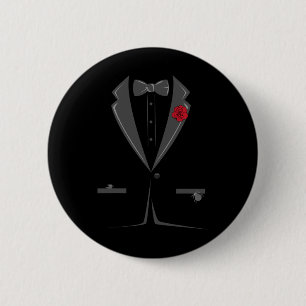 Bóton Redondo 5.08cm Traje E Tie Tuxedo Bowtie Costume Fácil Halloween