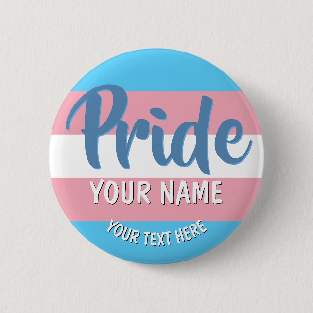 Bóton Redondo 5.08cm Transgender Flag LGBT Personalized Button (Frente)