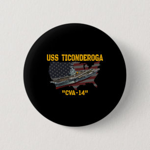 Bóton Redondo 5.08cm Transportadora Uss Ticonpeta Cva-14 Veteranos D