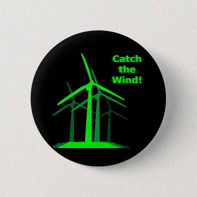 Bóton Redondo 5.08cm Trave o vento! Botão (Frente)