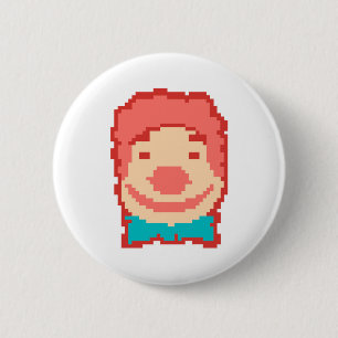 Bóton Redondo 5.08cm Travesseiro decorativo da face do palhaço em pixéi