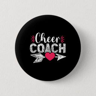 Bóton Redondo 5.08cm Treinador de Torcida de Coração Fofo Cheerleading