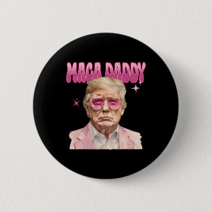 Bóton Redondo 5.08cm Tremor Pink Sungles Maga Pai Engraçado Trump 2024