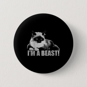 Bóton Redondo 5.08cm Trendy Graphic Cat Stamp Sou um Beast