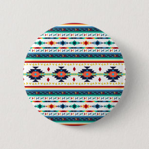 Bóton Redondo 5.08cm trendy tribal étnico padrão geométrico