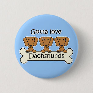 Bóton Redondo 5.08cm Três Dachshunds