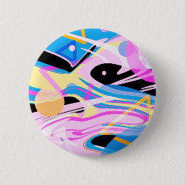 Bóton Redondo 5.08cm Três pintura geométrica Abstrato