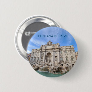 Bóton Redondo 5.08cm Trevi Fountain Roma Itália Holiday Panorama