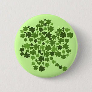 Bóton Redondo 5.08cm Trevo irlandês de Paddys da rua dos trevos