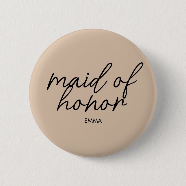 Bóton Redondo 5.08cm Tribo Bride | Partido Bridal Monograma Moderno (Frente)