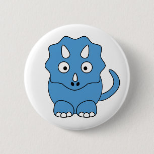 Bóton Redondo 5.08cm Triceratops dos desenhos animados (azul)