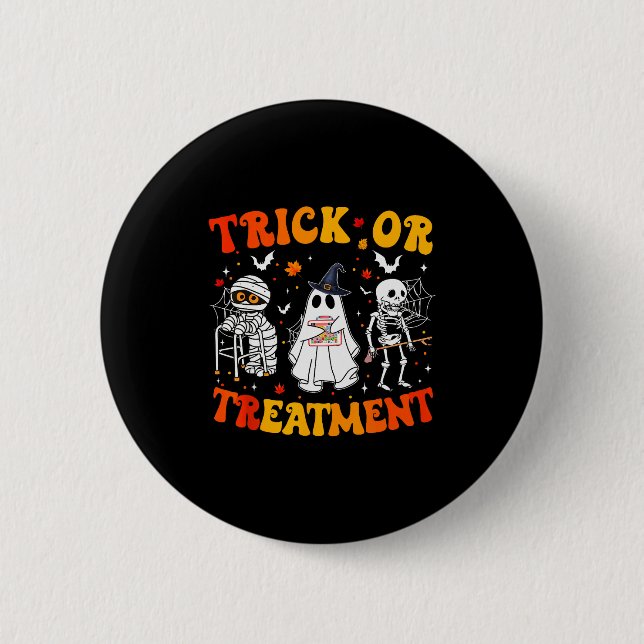 Bóton Redondo 5.08cm Trick Or Pt Physical Therapy Therast Halloween  (Frente)