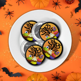 Bóton Redondo 5.08cm Trick or Treat Cupcake Monster Round Button