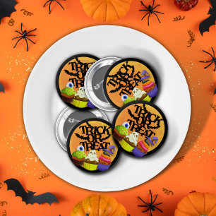 Bóton Redondo 5.08cm Trick or Treat Cupcake Monster Round Button