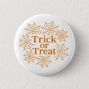 Bóton Redondo 5.08cm Trick Or Treat Halloween Teia de Aranha Assustador