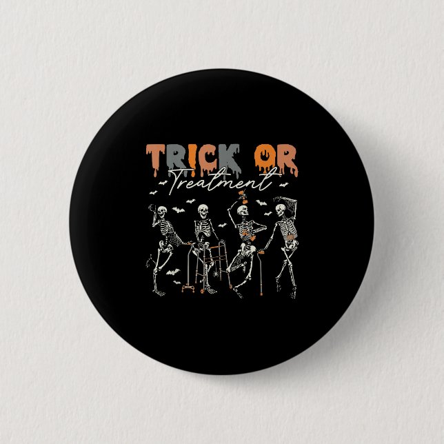 Bóton Redondo 5.08cm Trick Or Treatment Pt Physical Therapy Therapist H (Frente)