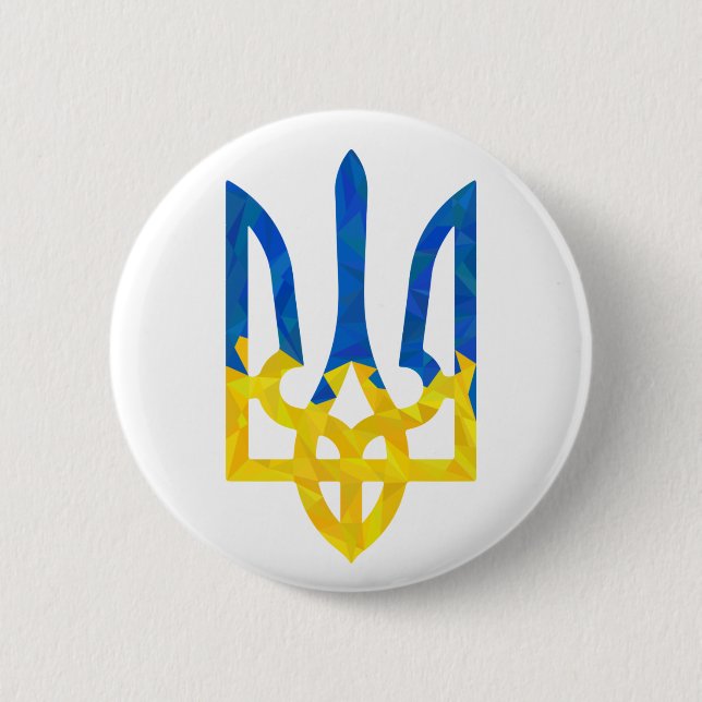Bóton Redondo 5.08cm Tridente ucraniano poligonal baixo (Frente)