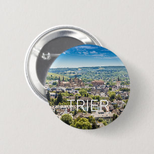 Bóton Redondo 5.08cm Trier Cityscape Panorama Moselle Alemanha Souvenir