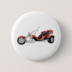 Bóton Redondo 5.08cm trike vermelho da motocicleta