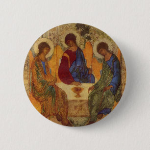 Bóton Redondo 5.08cm Trindade de Rublev na mesa