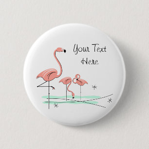 Bóton Redondo 5.08cm Trio 4" dos flamingos botão do texto"