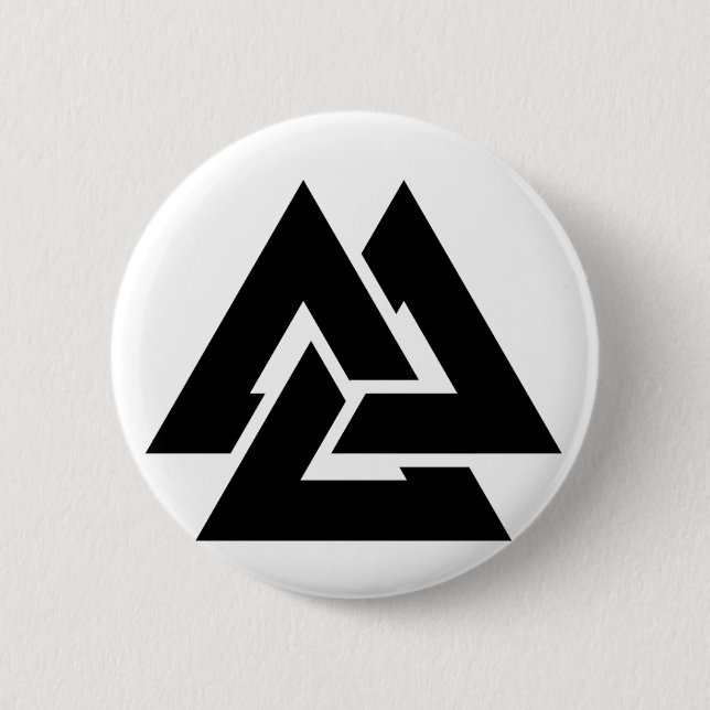Bóton Redondo 5.08cm Triquetra do símbolo de Valknut (Frente)
