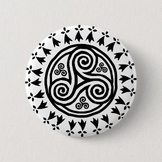 Bóton Redondo 5.08cm Triskel & hermines bretães