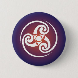 Bóton Redondo 5.08cm Triskele, Triple Spiral, Triskelion Symbol Celtic