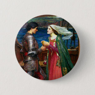 Bóton Redondo 5.08cm Tristan e Isolda, c. 1916 por John Waterhouse